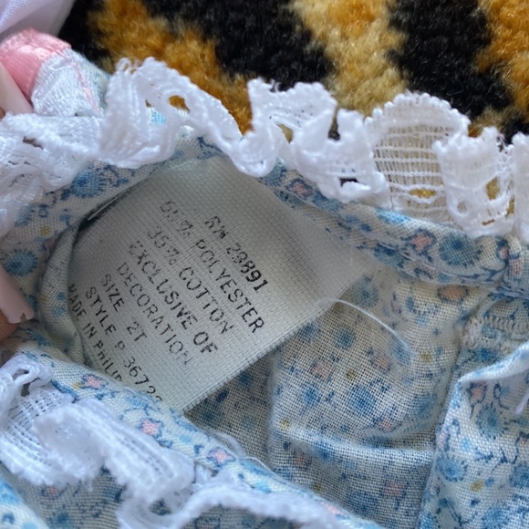 Vintage Nanas Pet floral print embroidered long sleeve tie long sleeve dress - Picture 9 of 11